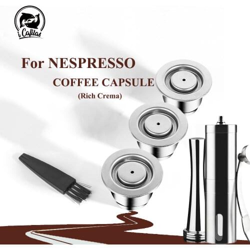 For Nespresso Reusable Coffee Capsule Stainless Steel Filters Espresso Crema Cup for Inissia & Pixie Coffee Maker Grinder Tool