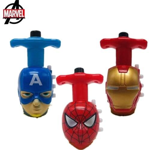 Marvel Captain America Spider-man Iron Man Toy Gyro LED Flash Light Music Battery Operated Creative Cute Toys Gift for Children