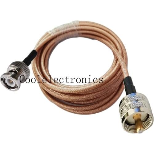 BNC Male to UHF PL259 Male RG400 Double Shielded Copper Braid RF Coaxial cable 50ohm 10/15/20/30/50CM 1/2/3/5/10M