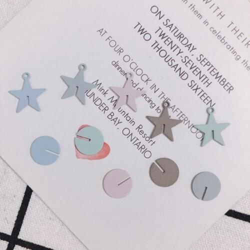 DIY personality spray paint round five-pointed star strap earrings earrings pendant pendant bracelet accessories material 10pcs