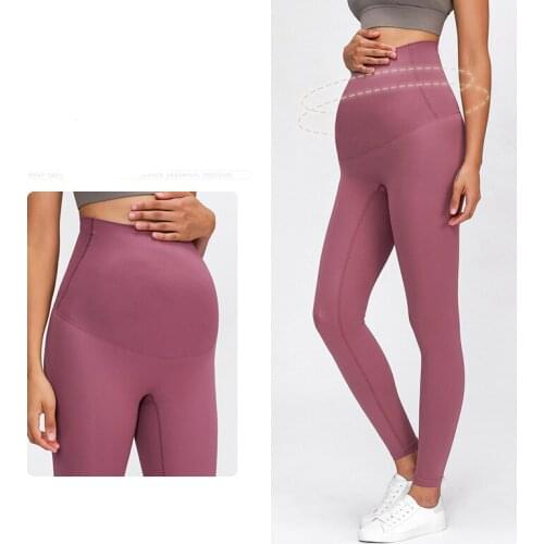 Summer Pregnant Women Seamless Yoga Pants High Waist Stylish 9 Minutes Pants Skinny Maternity Belly Leggings Slim Trousers