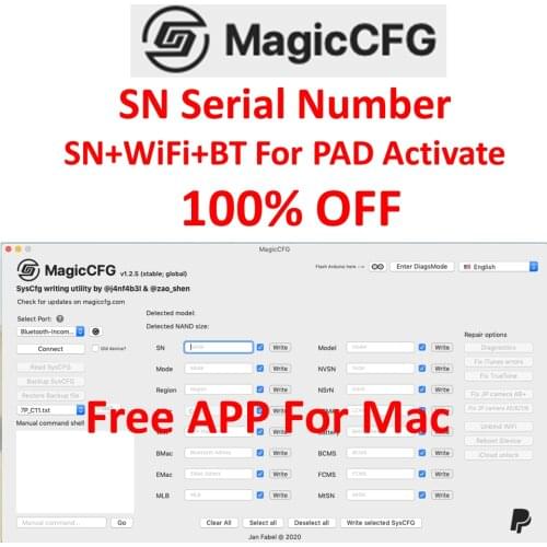 Magic sn wifi bt serial number for iPad 2 3 4 Air1 2 MINI 1 2 3 PRO 9.7 PRO 10.5 PRO 12.9 for iPad icloud unlock active SN