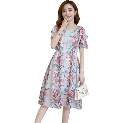 Fashion Floral Print Chiffon Maternity Dresses Slim Waist Clothes for Pregnant Women maternity dress pregnancy clothes dress