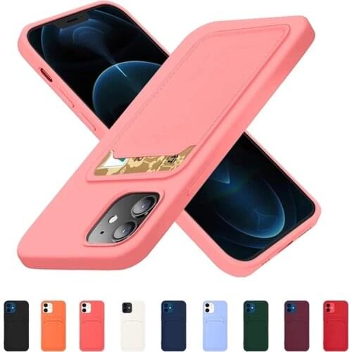 Fashion Candy Color Card Phone Case for IPhone SE 2020 12 11 8 7 Plus X XR XS Pro Max Mini Package Silicagel Protection Cover