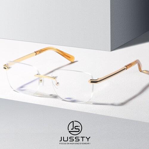 Rimless Progressive Prescription Glasses Men Optical Multifocal Bifocal Eyeglasses Male Custom Korean Myopia Spectacles Brand