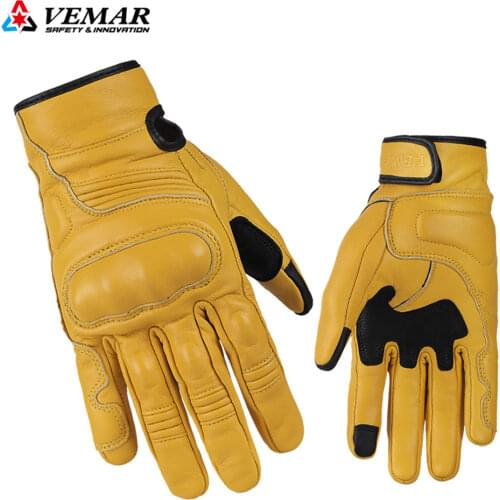Touchscreen Motorcycle Gloves Cow Leather Motocross Off-Road Racing Gloves Motorbike Full Finger Bike Protect Motocicleta Guante