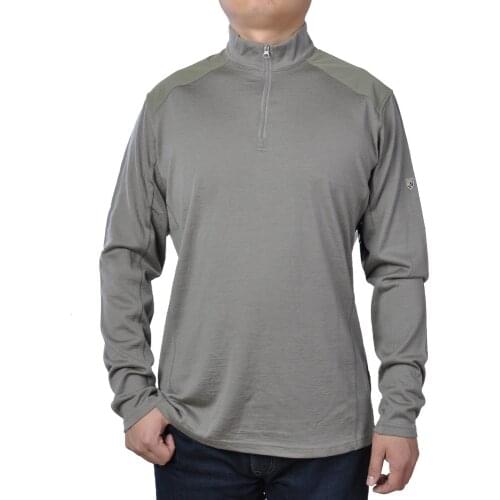 2019 Man Washable Merino Wool Men 1/4 Zip Out door Odor Fighting Sweater Warm Thermal Warmth Long Sleeve thumb loops Shirt Tops