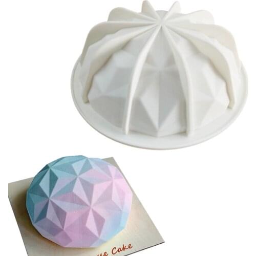 New 3D Silicone Cake Mold Diamond Mousse Dessert Silicone Mousse Cake Moulds Chiffon Cakes Molds for Baking Bakeware for Wedding