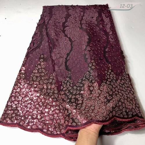 New design 2019 African Organza Fabrics Embroidered Organza Lace In Switzerland With Full Sequins Lace for Women Party 03