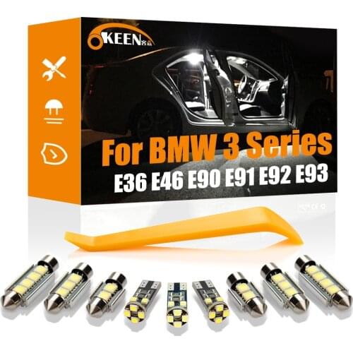 Okeen For BMW 3 Series E36 E46 E90 E91 E92 E93 1990-2013 Vehicle LED Interior Map Dome Indoor Light Kit Canbus Bulbs