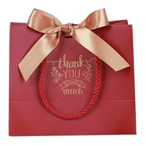 Excellent Quality Promotional paper shopping bag LOGO Customized Luxury reusable shopping bag with ribbon handle --XP2077