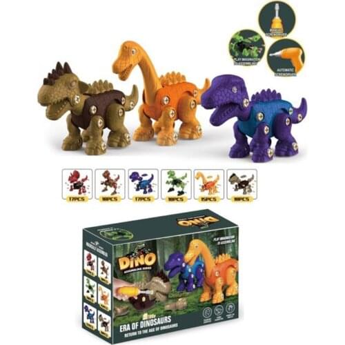 DIY Disassembly Dinosaur Model Assembled Puzzle Building Blocks Kids Children Skills Training Early Educational Toys