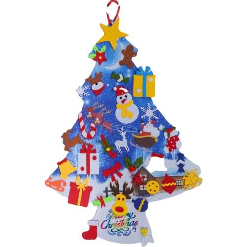 103x70cm DIY Felt Christmas Tree Christmas Decoration for Home Navidad New Year Christmas Ornaments Santa Claus Xmas Kids Gifts