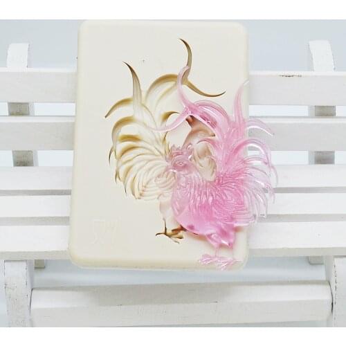 Cock Chicken Silicone Cake Molds For Baking Candy Chocolate Mold Fondant Cake Decorating Tools Soap Polymer Clay Moulds M1032