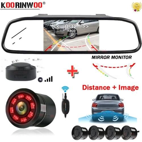 Koorinwoo Parktronic Dynamic Car Smart System Video Parking Sensor Rear Car Monitor with Camera Reverse Detector Radar For Cars