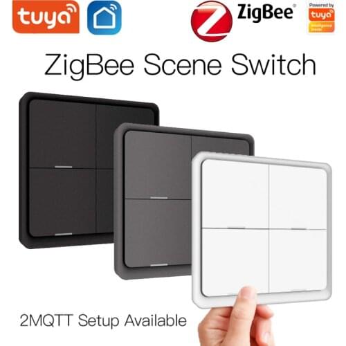 Tuya Zigbee Smart Scene Switch Push Button Controller Battery Powered Switches 12 Scenes Automation Scenario For Tuya Devices