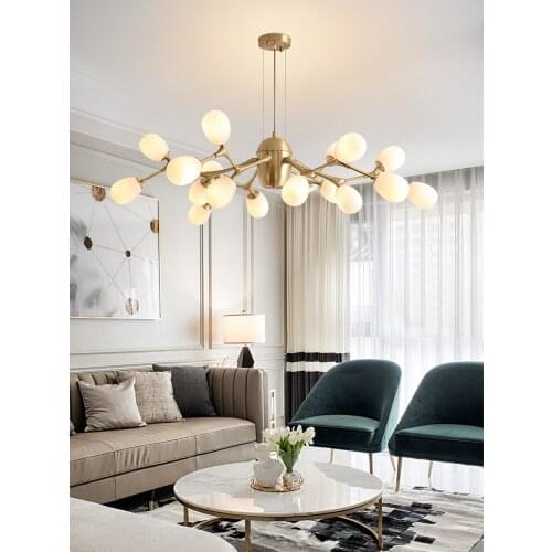 Modern and simple magic bean molecular lamp creative living room dining room all copper chandelier