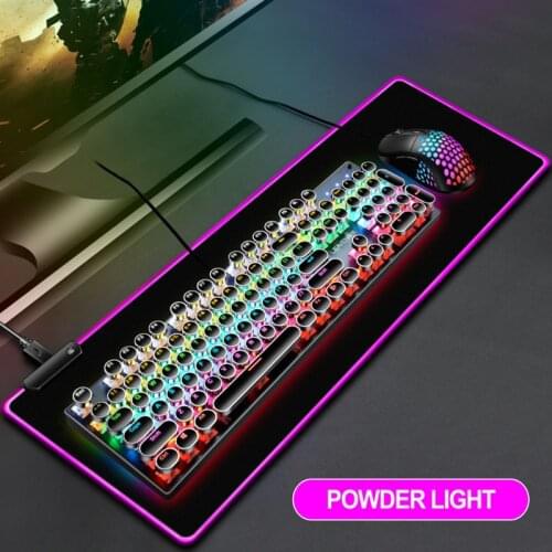 LED Gaming Mouse Pad RGB Large Keyboard Rubber Cover Non-slip Base Computer Desk Mat Waterproof with Light