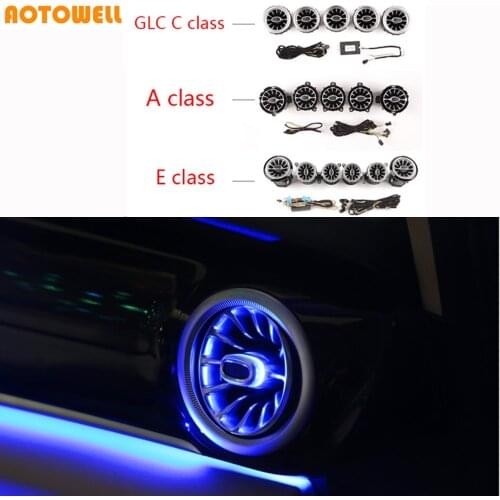 LED turbine air vent Car air condition vent decoration ambient light lamp For benz A /C /E/ GLC/ CLA class W205 W213 X253 W117