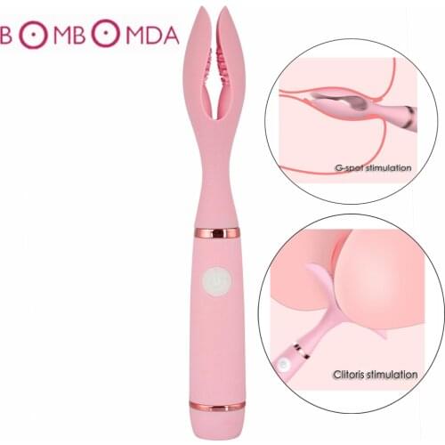 New Arrival 10 Frequency Vibration Double Head Vibrator Vagina Clitoris Clip Massager Vibrator For Women Masturbation Sex Toy