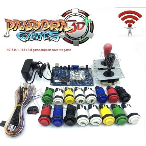 WIFI DIY Arcade Kit Pandora Game 3D 8000 in 1 game board + 8 way joystick American HAPP Style Push Button for Arcade Machine