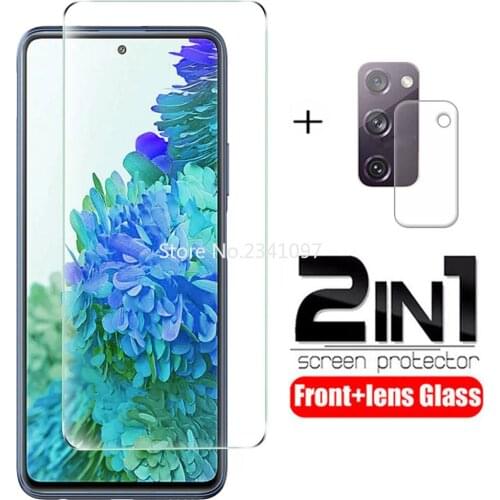 2 In1 Tempered Glass for Samsung Galaxy S20 FE 5G 2020 A31 A41 M51 Camera Lens Screen Protector Glass on Samsung S20 FE Glass