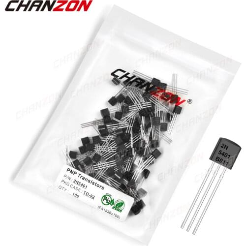 100Pcs 2N5401 TO-92 PNP Transistor Bipolar Junction BJT Pwerful Tube Fets Markings Mark 2N5401 -150V -0.6A Integrated Circuits