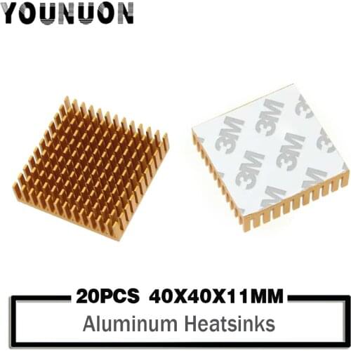 20Pcs YOUNUON 40mm heatsink 40 x 40 x 10mm 11mm Aluminum CPU CPU Card Cooling Cooler Heat Sink Heatsink