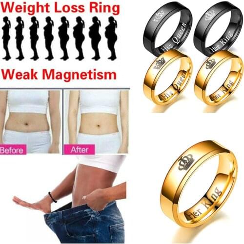 2018 Fashion Jewelry Magnetic Therapy Surface Healthcare Weight Loss Her King His Queen Ring Stainless Steel Rings For Women Men