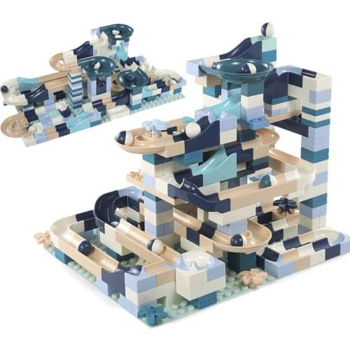 80-360 PCS Marble Race Run Block Compatible Building Blocks Funnel Slide Blocks DIY Bricks Toys For Children