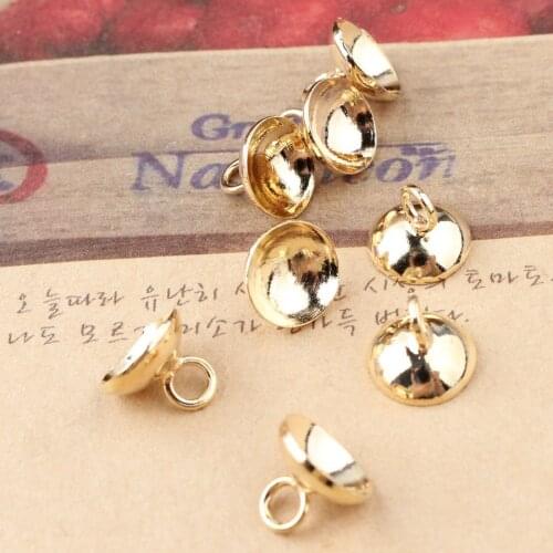 Free shipping 100pcs/lot 7*8mm Alloy gold-color Tone Rounds bracket flower Caps Shape diy jewelry accessories Bead Pendant