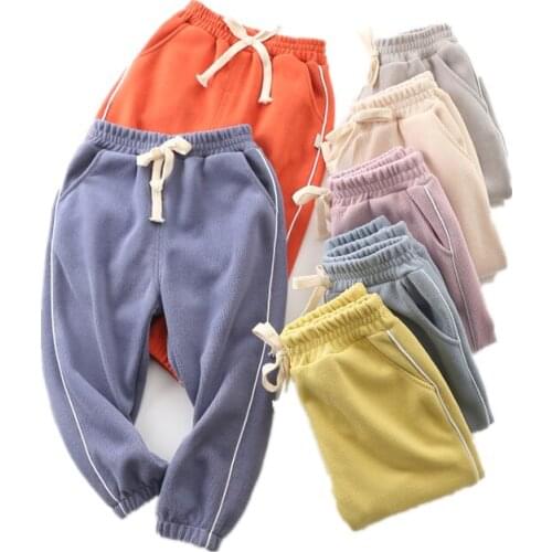 New Toddler Pants Boys Girls Trousers Spring Autumn Cotton Sport Solid Color Outdoor Costume High Quality 3-4-5-6-7Years Clothes