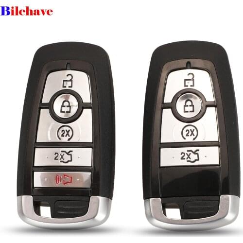 Bilchave 10pcs 4/5 Buttons Remote Car Key Shell Fob Case For Ford Fusion Mustang Explorer F-150 F-250 F-350 With Blade