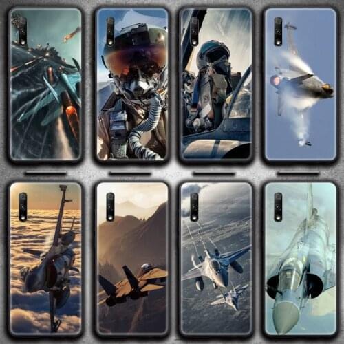 Fighter Pilot F16 Aircraft Phone Case for Huawei Honor 30 20 10 9 8 8x 8c v30 Lite view 7A pro