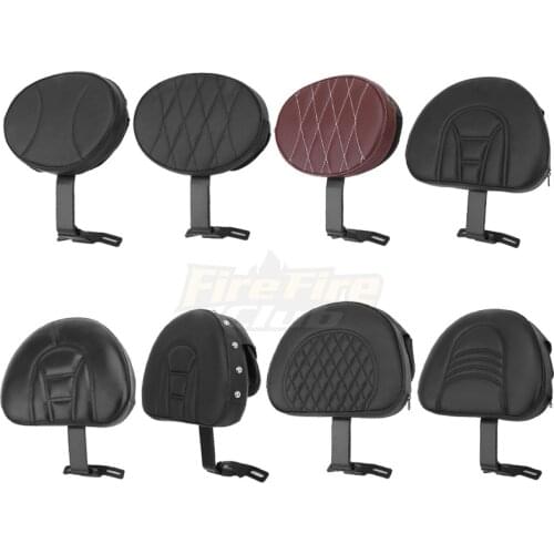 Motorcycle Backrest Black Adjustable Plug In Driver Rider Seat Cushion Pad For Harley Fatboy Heritage Softail Deluxe Fat Boy