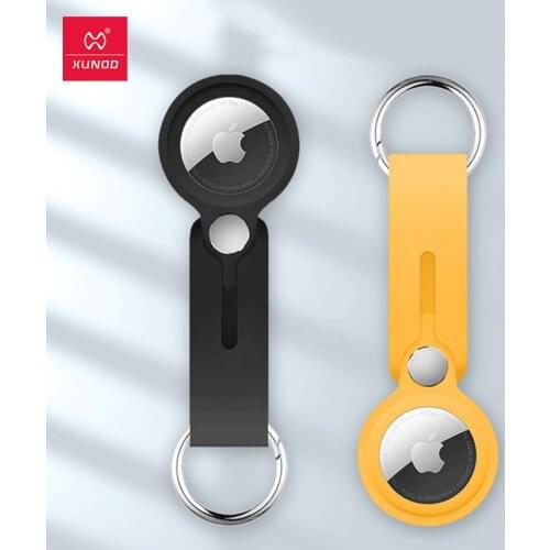 For Apple Airtag Case Silicone Shockproof Airtag Protective Cover For Airtags with Keychain Anti-Fall Locator Tracker Case Xundd