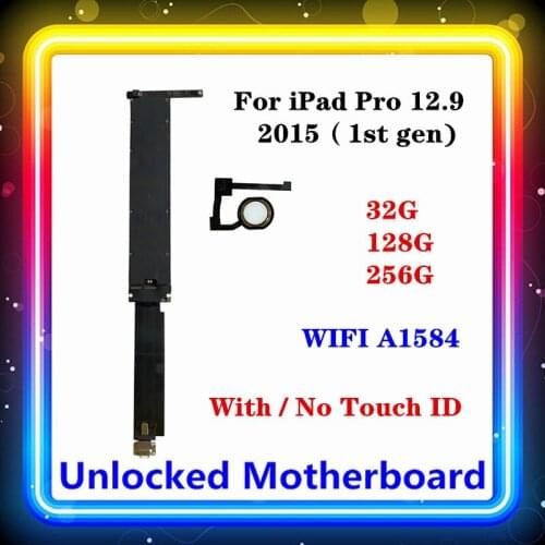 For iPad Pro 12.9 2015 (1st gen) Motherboard Wifi Version A1584 With / No Touch ID With Full Chips 32G/128G/256G IOS Installed