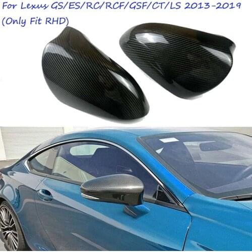 For Lexus GS/ES/RC/RCF/GSF/CT/LS 2013~2019 Car Rearview Mirror Cover Side Rear View Mirror Cover Caps Carbon Fiber(Only Fit RHD)