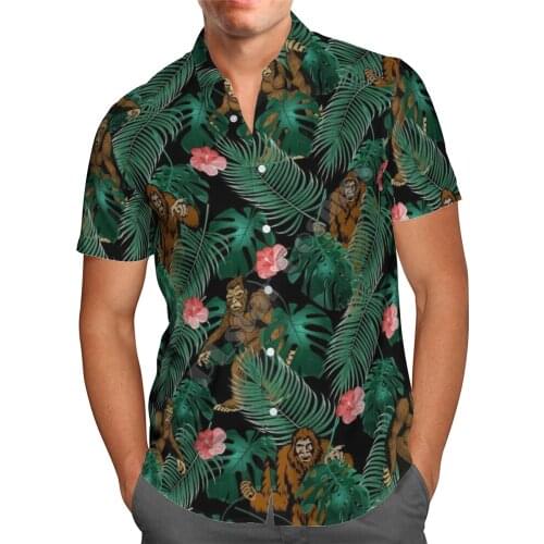 Hawaii Shirt Hawaiian beach summer Flower Orangutan Printed 3d Mens Shirt Harajuku Tee hip hop shirts 09