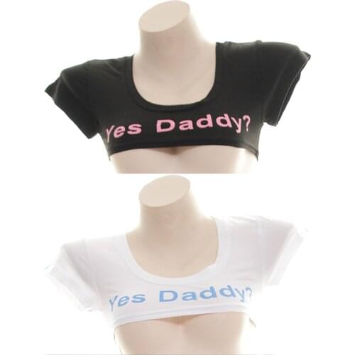 Haikyuu Sexy Japanese Cute Anime Cosplay Halloween Costumes for Women Sexy Tops Cotton White Black Letter Print Stripper Clothes