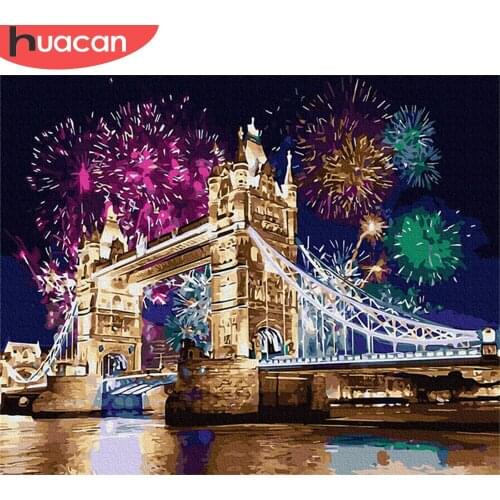 HUACAN DIY Painting By Number Bridge Drawing On Canvas Hand Painted Paintings Gift Pictures By Numbers Landscape Kits Home Decor