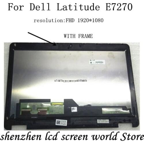 LCD Touch Screen Assembly For Dell Latitude E7270 Laptop Digitizer 12.5" FHD 1920x1080 LP125WF1-SPG1/G2/G3/G4 039DCW Replacement