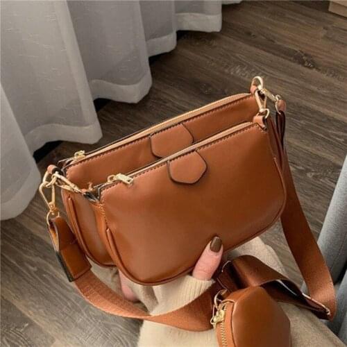 Fashion Solid Color PU Leather Shoulder Messenger Bag Casual Crossbody Bags Women Handbags Totes Bag Clutch Purse