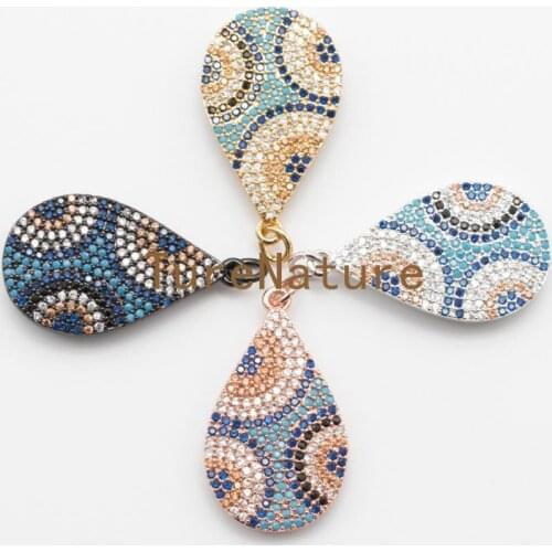Fashion Micro Zircon Beads Pendants Lovely Latest Pipa Shape Charms For Necklace Making In 17.5*32 mm PM4886
