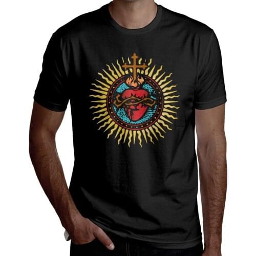 Sacred Heart Of Jesus Catholic Art Traditional Lat 2021 Mens Oversized Summer T Shirt Printed Streetwear Unisex T-Shirt