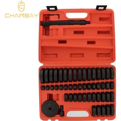 50 Piece Seal Drive Set, Bushing Removal Tool With Carrying Case - 18-65mm & 74mm Metric Discs, Shaft, Allen Key, Screw
