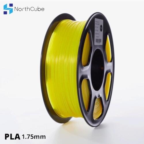 NORTHCUBE 3D Printer PLA Filament 1.75mm for 3D Printers, 1kg(2.2lbs) +/- 0.02mm Transparent Yellow Color