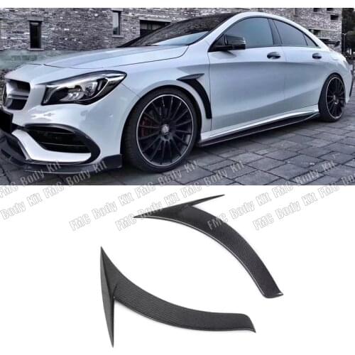Real Carbon Fiber Front Bumper Vent Trim side Fender Trim Panel Strip for Mercedes Benz W117 CLA AMG CLA250 2014 2015 2016