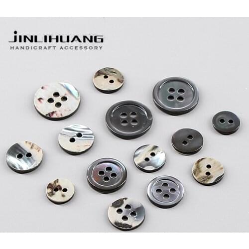 10pcs Natural Grey Tarot Shell Shirt Buttons Texture Black Shell Wholesale Mother of Pearl for DIY Craft,Sewing Work,Dress, Suit