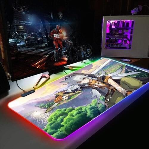 Custom Gaming Computer Mousepad RGB Large Mouse Pad Gamer Mouse Carpet Big Led Mause Pad PC Desk Mat with Backlit genshin impact
